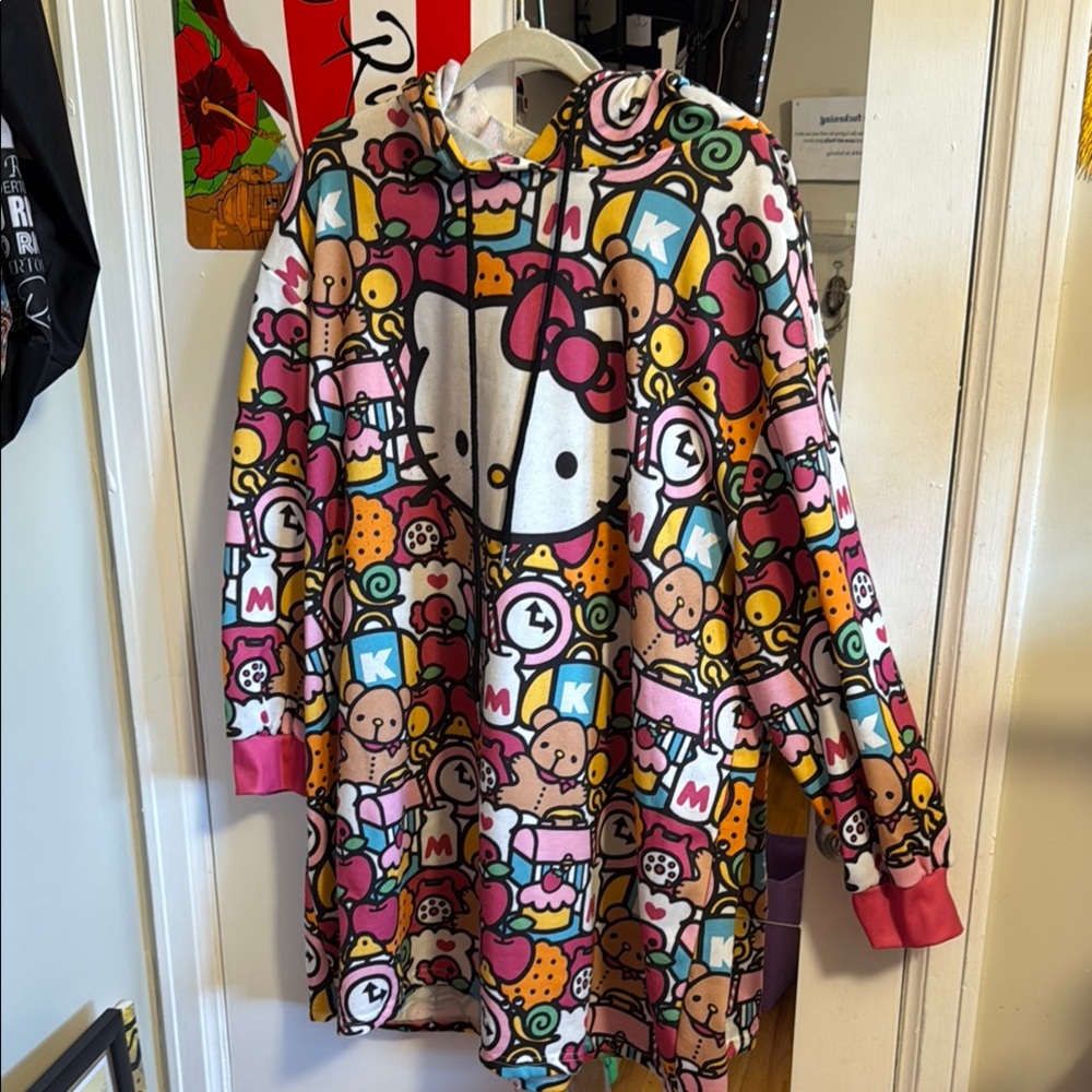 Hello Kitty Pink and White Cartoon Print Jacket
